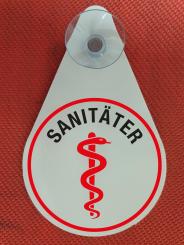 Autoplakette Sanitäter Schwarz - Sanitäter
