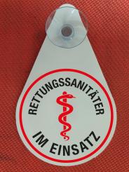 Autoplakette Rettungssanitäter Schwarz - Rettungssanitäter - IM EINSATZ