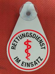 Autoplakette Rettungsdienst Schwarz - IM EINSATZ