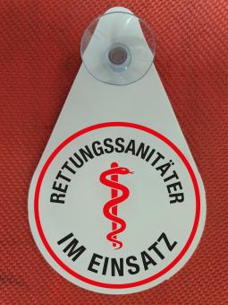 Autoplakette Rettungssanitäter Schwarz - Rettungssanitäter - IM EINSATZ