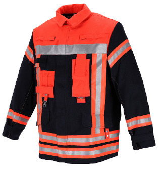 THL Schutzjacke Schwarzblau - leuchtrot 