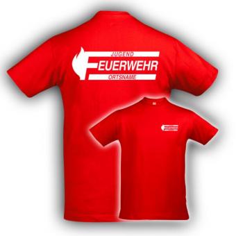 T-Shirt JF02 Rot | L | Neongelb | Stick (+15,00€) | Keine (inkl.)